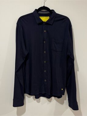 Descendant of Thieves by Dres Ladro navy blue button down shirt size 2XL pocket